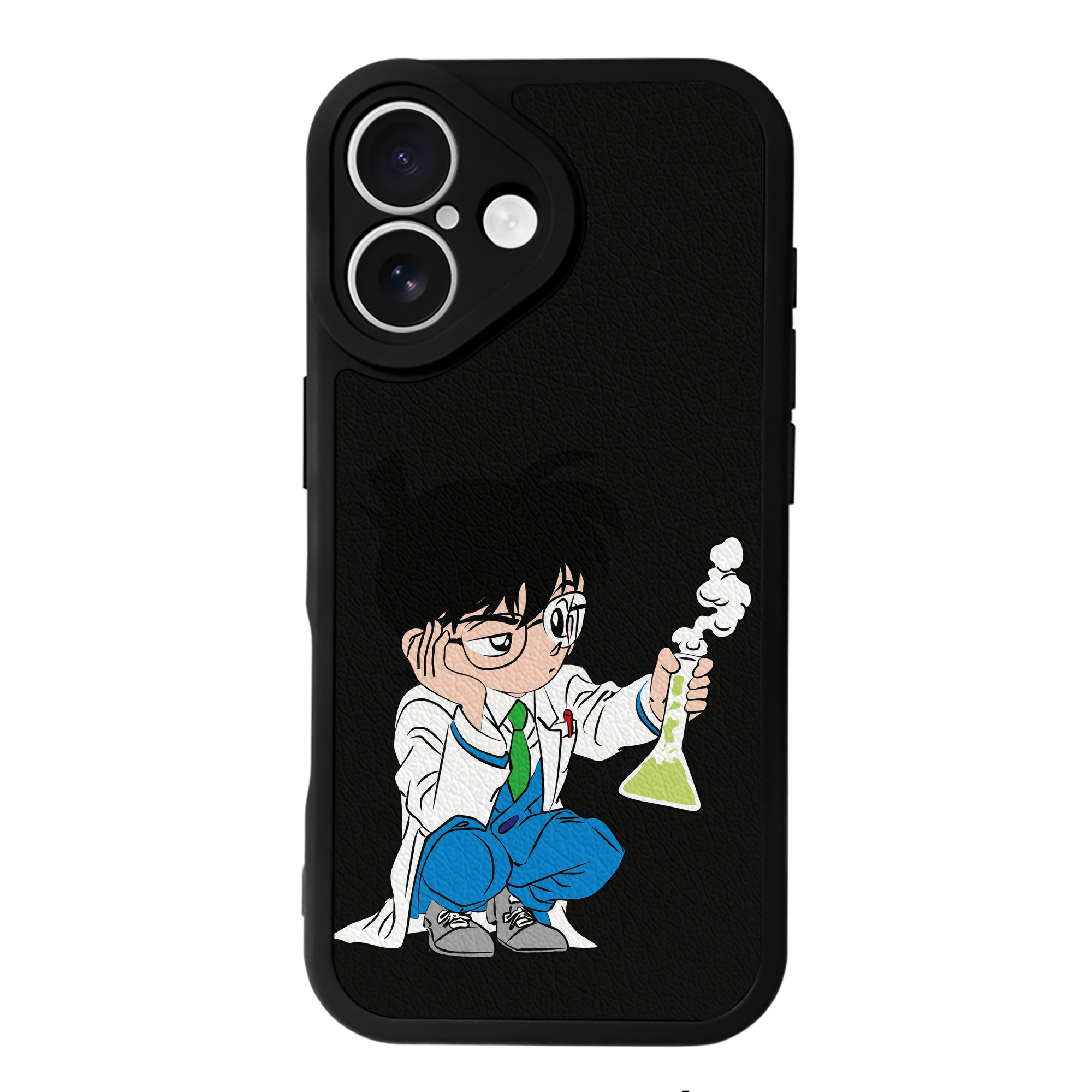 （画像用） 名探偵コナン 江戸川 コナン Detective Conan Conan Edogawa 【iPhone 16シリーズ対応】シリコンスマホケース（レザー調） 材質：シリコン